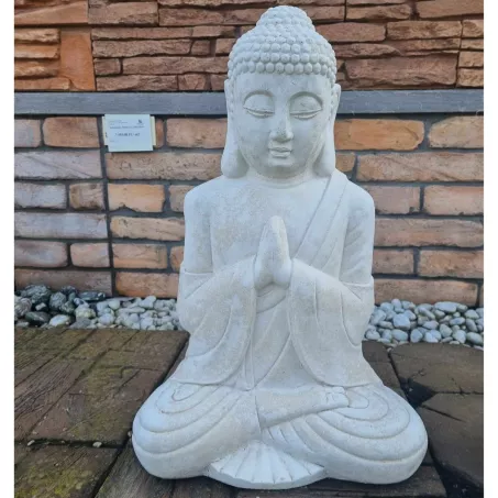 Buddha szobor fehér műkő (300099)