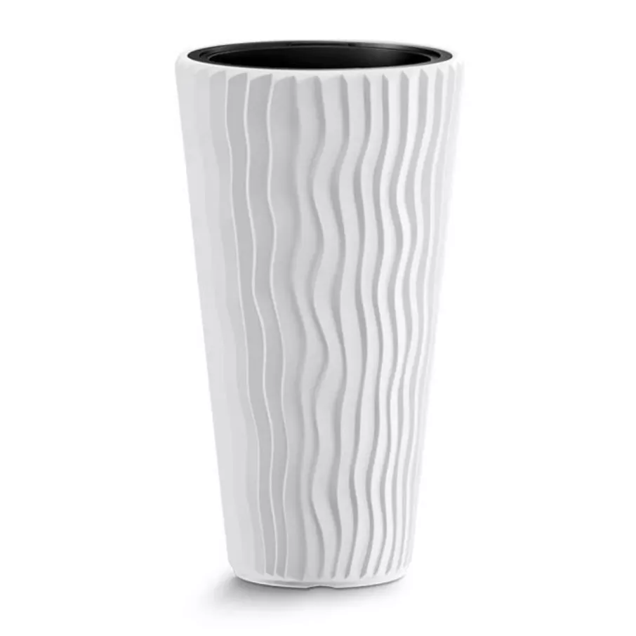 Kaspó Magas Függ.Hullámos, SLIM/fehér/S499