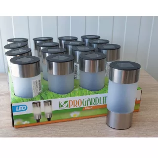 Szolár lámpa henger alakú, 6 x 24 cm inox (KOP370798)