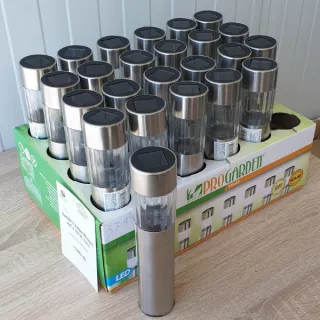 Szolár lámpa henger alakú, 4,5 x 33 cm inox (KOP379901)