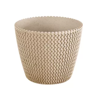 Kaspó 130 kötött mintás ECO WOOD, natur