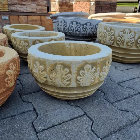 Lonkai Tölgyleveles váza 40cm sárga