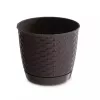 Rattan hatású kaspó / umber 145 mm átmérőjű (DRLO145/440U)