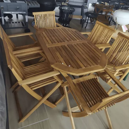Kerti bútor fa Basic Set asztal+6 szék