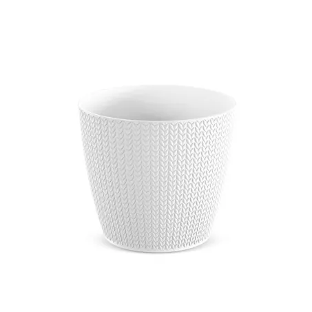 Wheaty rattan hatású kaspó, fehér (DWH190/S449)