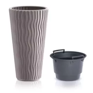 Kaspó magas,függ. hullám,Slim/mocca(7529U)