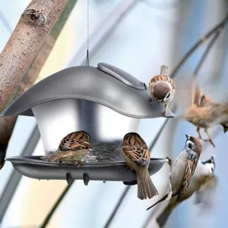Madáretető BIRDFEED szögletes, antracit