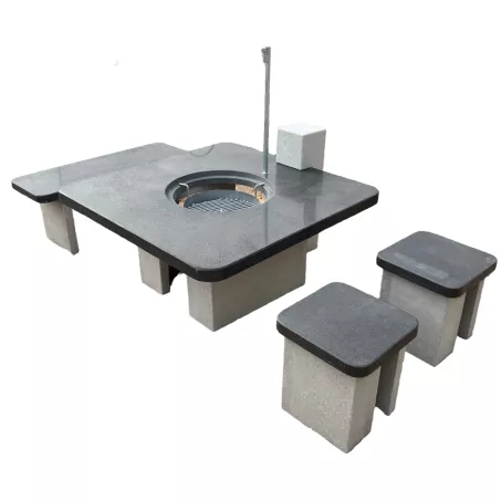 Szalonnasütő, modern 120cm szögletes fedlappal-antracit/600611/