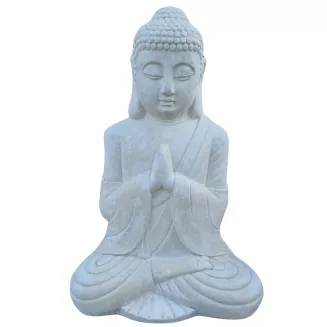 Buddha szobor fehér műkő (300099)