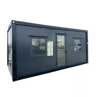 Irodai konténer ablakokkal 6x3 m fehér/szürke