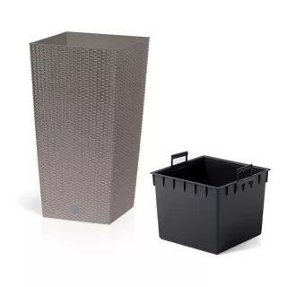 Kaspó 75cm magas, Rattan hatású/ mocca(7529U)