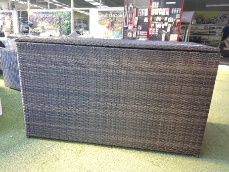 Rattan párnatartó láda, szürke 166x75x96cm