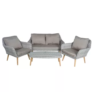 Rattan kerti garnitúra 4 részes, szürke (SYH268W)